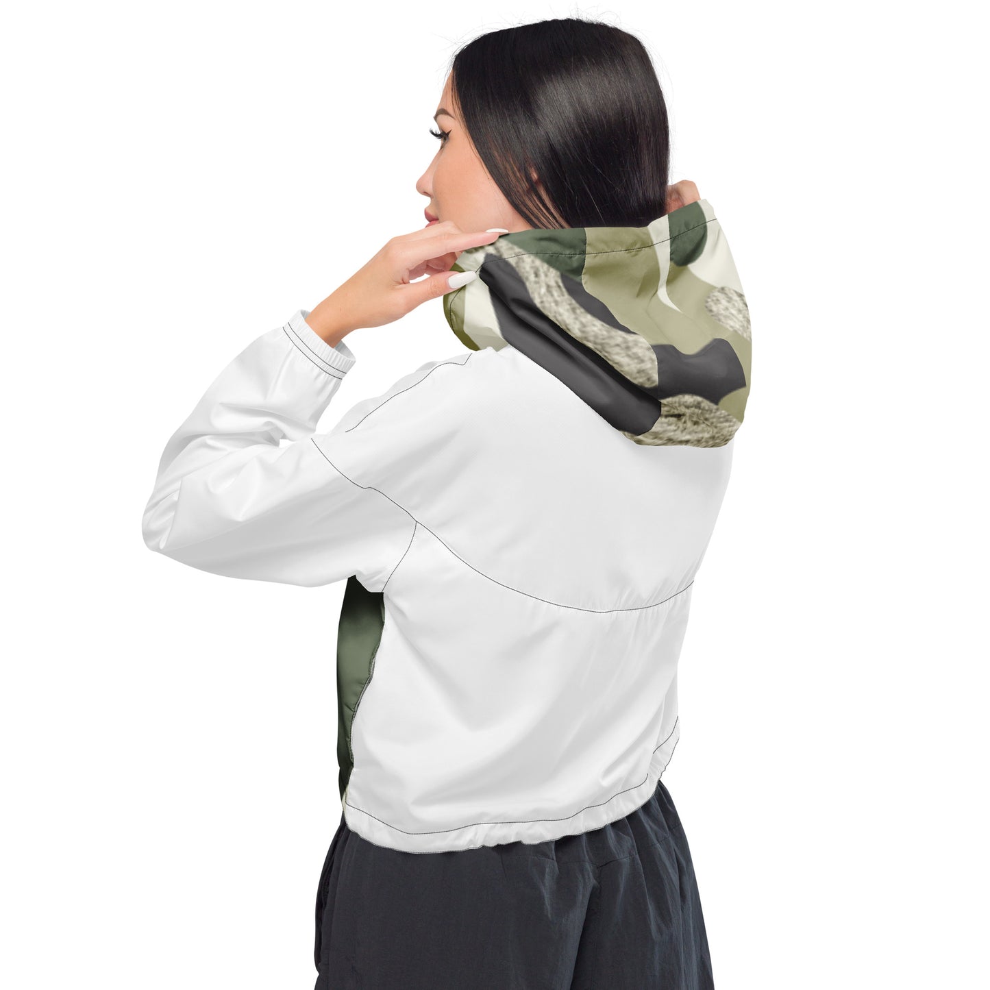 WOMEN'S LIFESTYLE CROPPED WINDBREAKER (CAMO)
