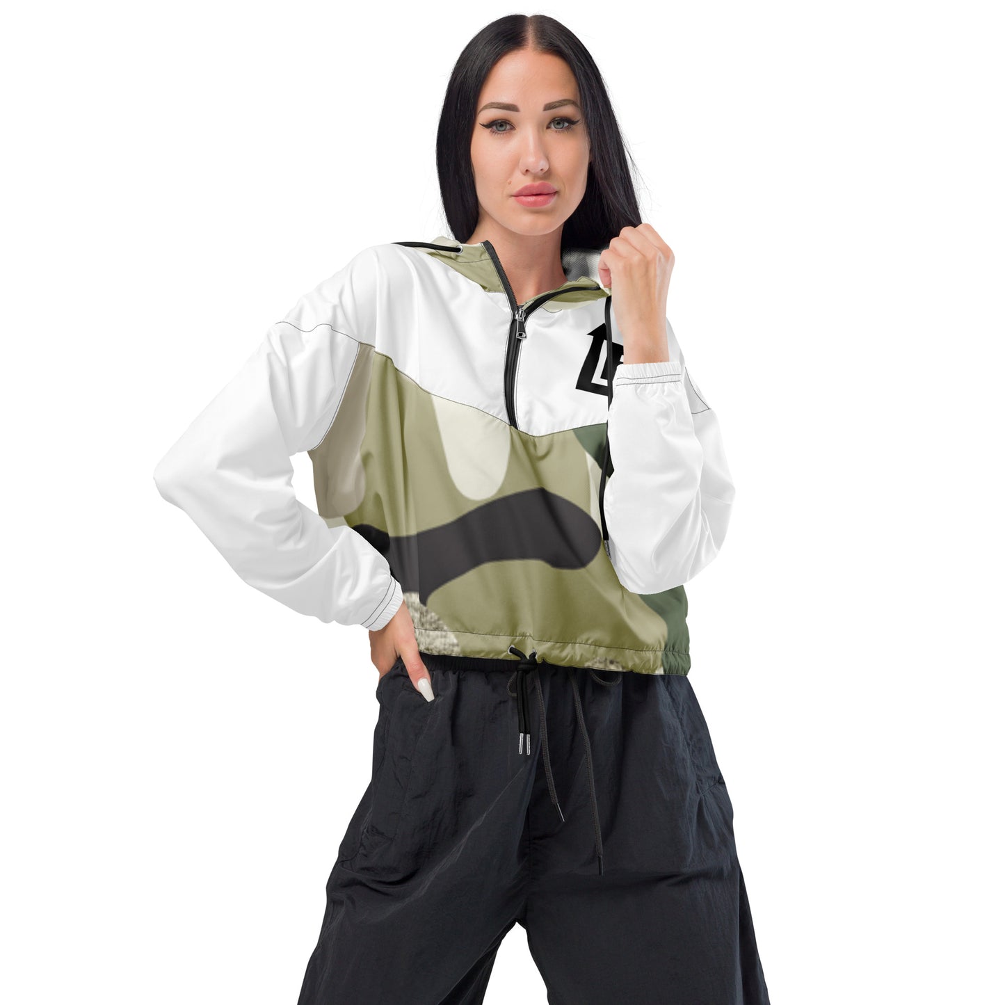 WOMEN'S LIFESTYLE CROPPED WINDBREAKER (CAMO)