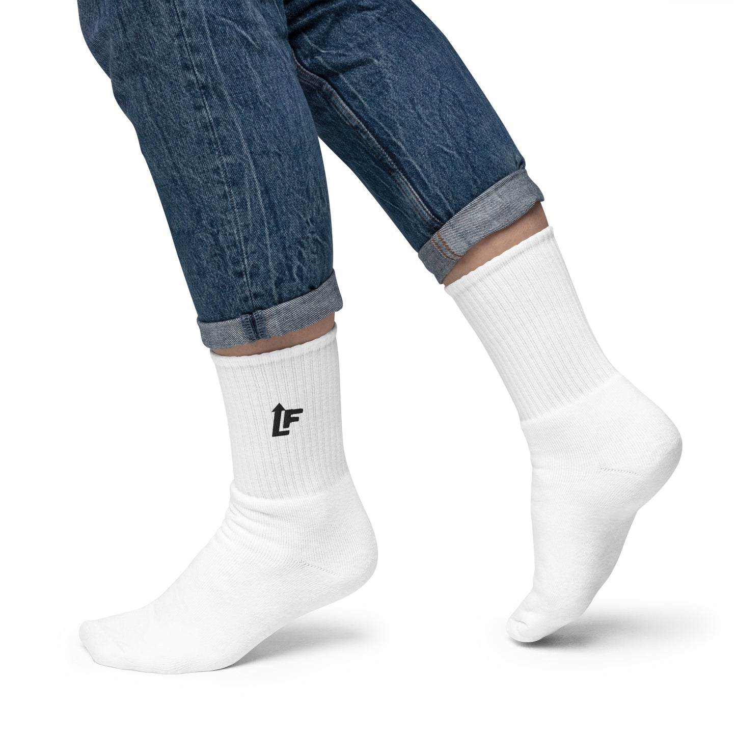 LIVE FIT CREW SOCKS (WHT)