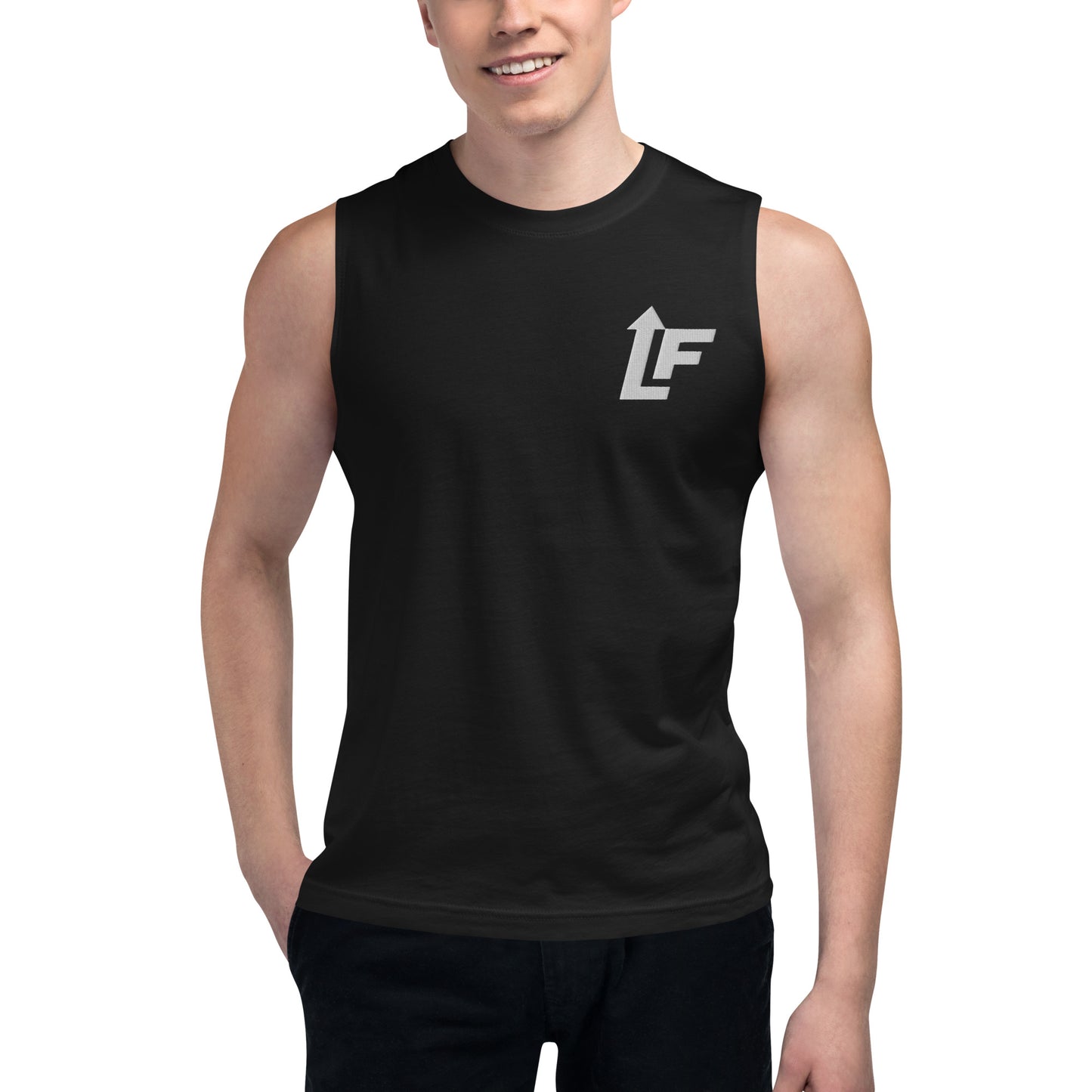 MENS GYM MUSCLE TANK (BLK)