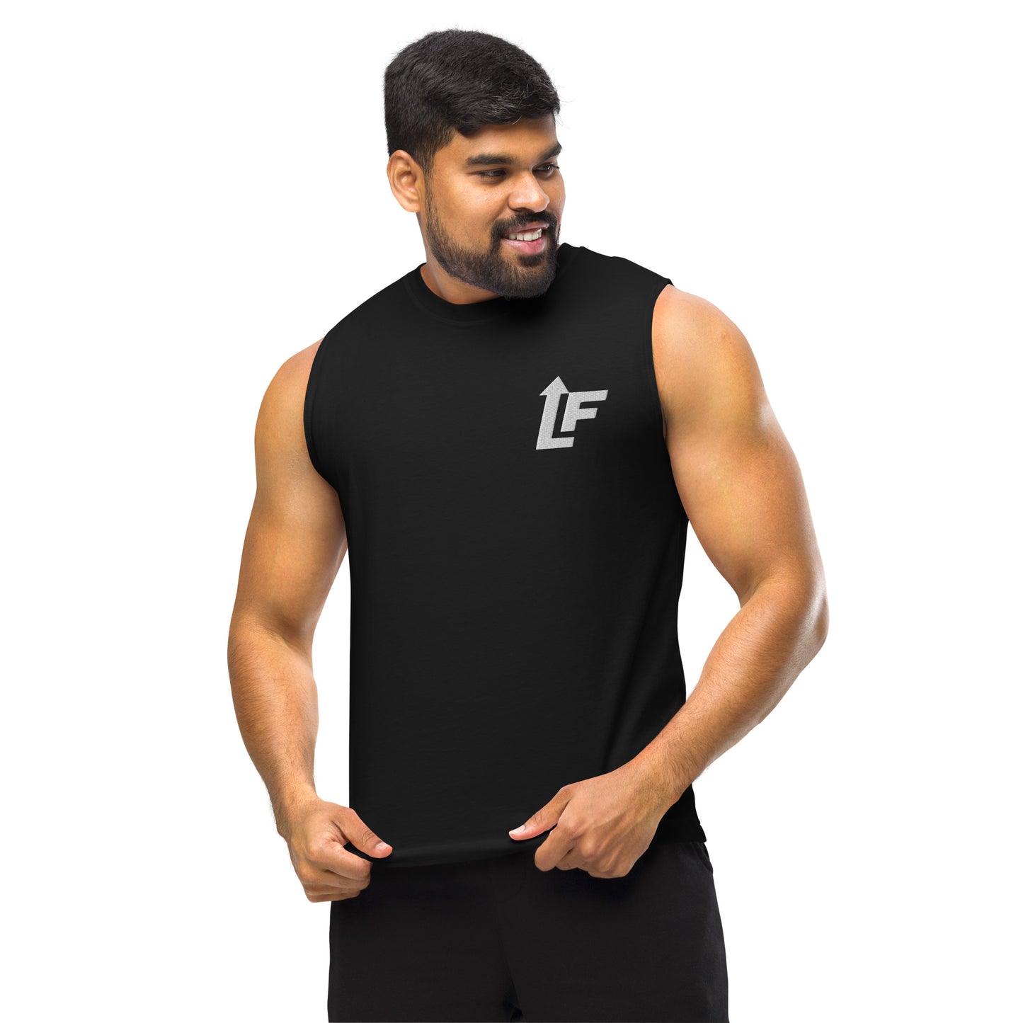 MENS GYM MUSCLE TANK (BLK)