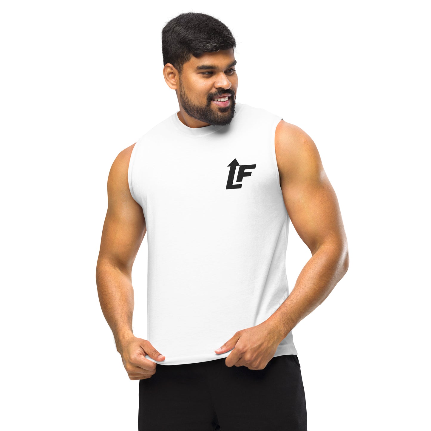 MEN'S GYM MUSCLE TANK (WHT)