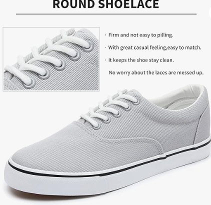 LIVE FIT GREY CANVAS SNEAKERS