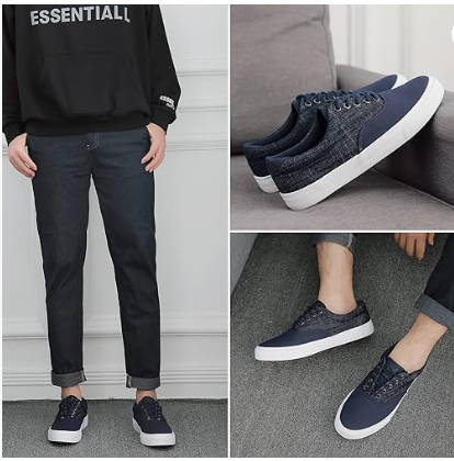 LIVE FIT NAVY CANVAS SNEAKERS